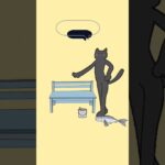 黒猫ん部動画【ベンチandペンキ】                                                 #シュール #おもしろ #猫 #黒猫 #ネタ  #cat #イラスト